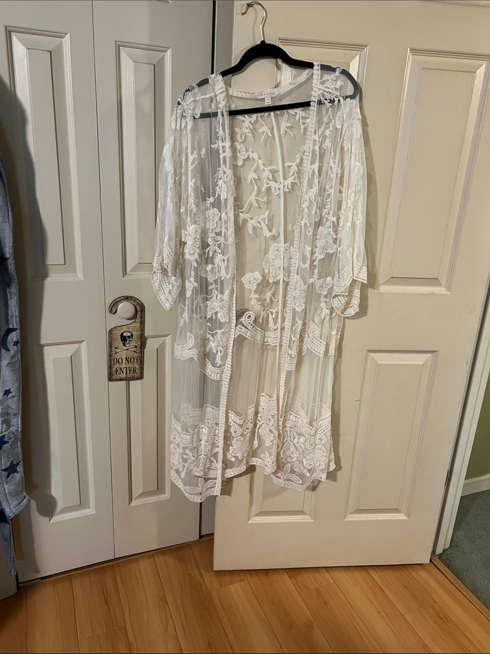 Adiva White Sheer Lace Embroidered